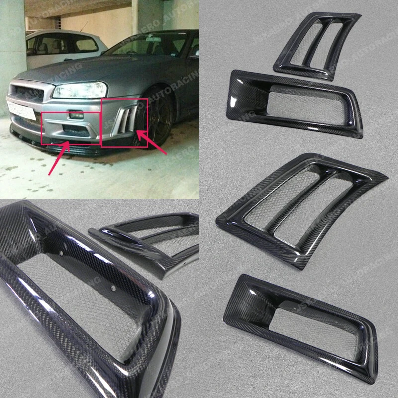 For Nissan Skyline GTR R34 Carbon Fiber Front Bumper Vent Air Duct Intake Cover
For Nissan Skyline GTR R34 Carbon Fiber Front Bumper Vent Air Duct Intake Cover