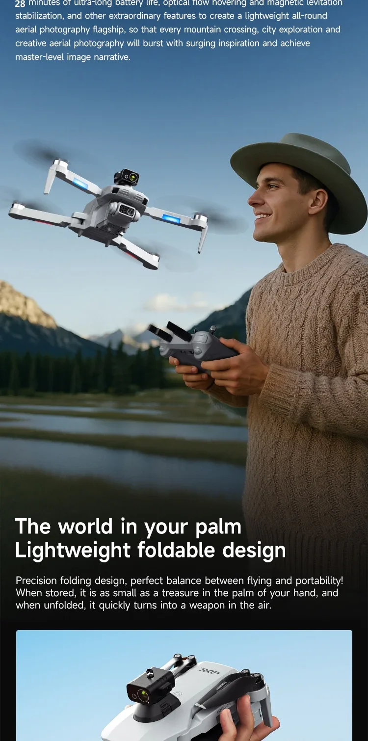 8K ESC 360° Obstacle Avoidance Large Screen Drone GPS Screen Remote Control Quadcopter Aerial Brushless GPS Return RC Drone Toy
8K ESC 360° Obstacle Avoidance Large Screen Drone GPS Screen Remote Control Quadcopter Aerial Brushless GPS Return RC Drone Toy