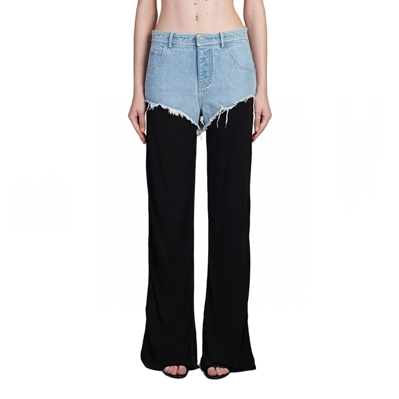 Women's Raw Edge Color-Collision Splicing Jeans, Fashion Versatile Wide Leg Pants, High Quality Trousers, Autumn, New, 2024, y2k
Women's Raw Edge Color-Collision Splicing Jeans, Fashion Versatile Wide Leg Pants, High Quality Trousers, Autumn, New, 2024, y2k