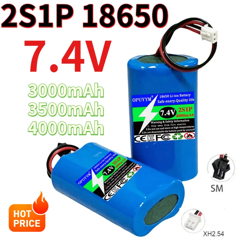 NEW 7.4V 18650 Battery Pack 2S1P Lithium-Ion Batteries 3000mAh 3500mAh 4000mAh Rechargeable Battery XH2.54 Plug/SM
NEW 7.4V 18650 Battery Pack 2S1P Lithium-Ion Batteries 3000mAh 3500mAh 4000mAh Rechargeable Battery XH2.54 Plug/SM