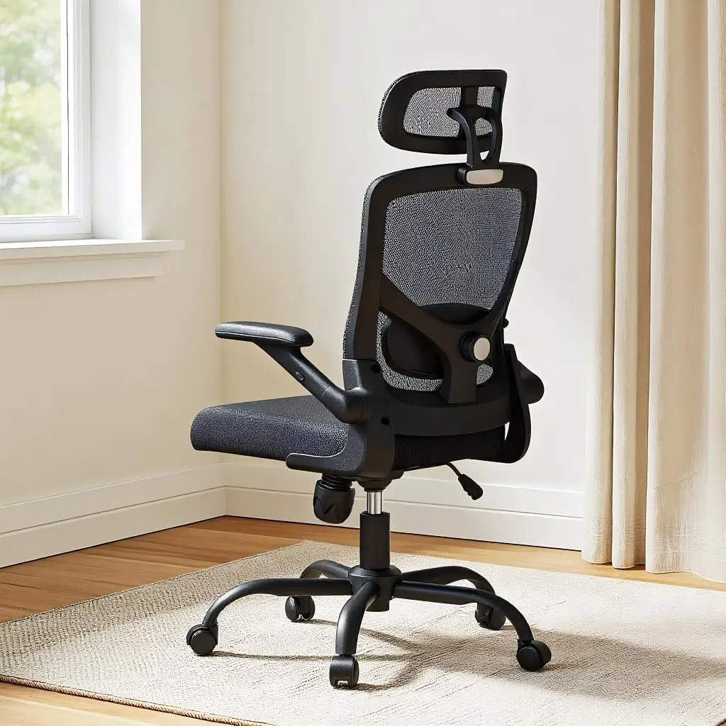 Ergonomic Mesh Office Chair with Adjustable Lumbar Support, Headrest, and Flip-Up Arms for Big and Tall Users
Ergonomic Mesh Office Chair with Adjustable Lumbar Support, Headrest, and Flip-Up Arms for Big and Tall Users
