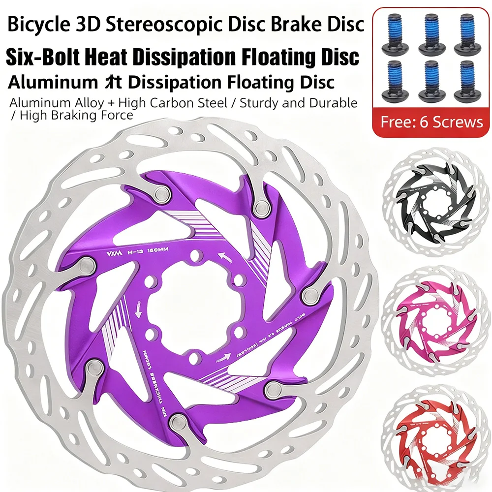 Bicycle 6 Bolt Floating Disc Brake Pads high carbon steel 160mm Cooling Disc Heat Dissipation Down Hill Floating MTB Brake Rotor
Bicycle 6 Bolt Floating Disc Brake Pads high carbon steel 160mm Cooling Disc Heat Dissipation Down Hill Floating MTB Brake Rotor