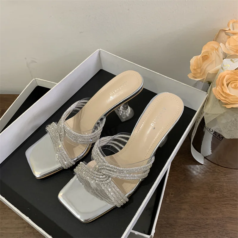 Fashion Wedding Shoes For Women Rhinestone Transparent PVC Banquet Comfortable Crystal Women's Slippers High Heels Zapatos Mujer
Fashion Wedding Shoes For Women Rhinestone Transparent PVC Banquet Comfortable Crystal Women's Slippers High Heels Zapatos Mujer
