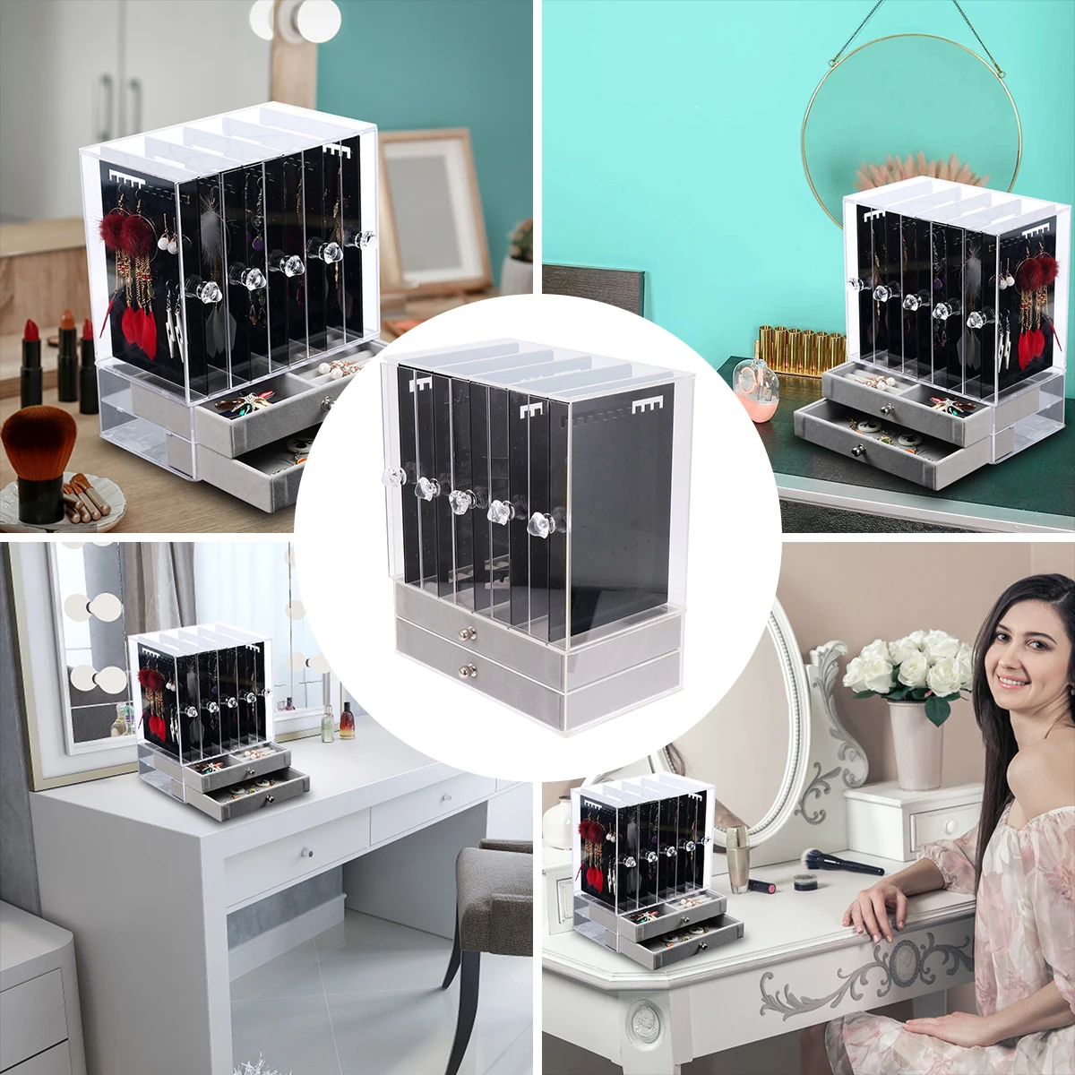 Acrylic Jewelry Box Necklace Rack Storage High Capacity Display Stand Premium Metal Material Suitable Desktop Showcase Shop Home
Acrylic Jewelry Box Necklace Rack Storage High Capacity Display Stand Premium Metal Material Suitable Desktop Showcase Shop Home
