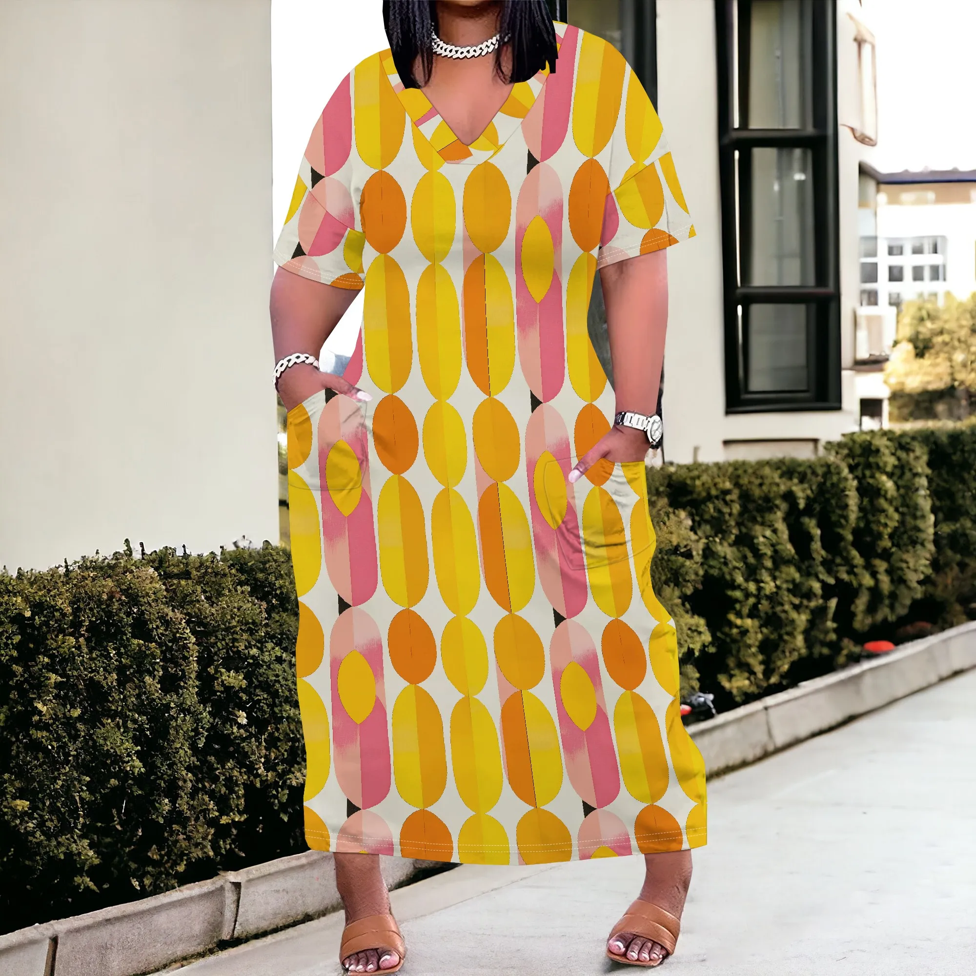 Plus Size Women's Colorful Oval Print V-Neck Maxi Dress 2025 Summer Casual Beach Party Dress XL-6XL
Plus Size Women's Colorful Oval Print V-Neck Maxi Dress 2025 Summer Casual Beach Party Dress XL-6XL