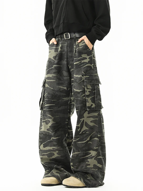 American Sle Camouflage Workwear Pants Men's Spring Autumn Loose Wide Leg Trendy Haome Big ket Casual Straight Leg Pants
American Sle Camouflage Workwear Pants Men's Spring Autumn Loose Wide Leg Trendy Haome Big ket Casual Straight Leg Pants