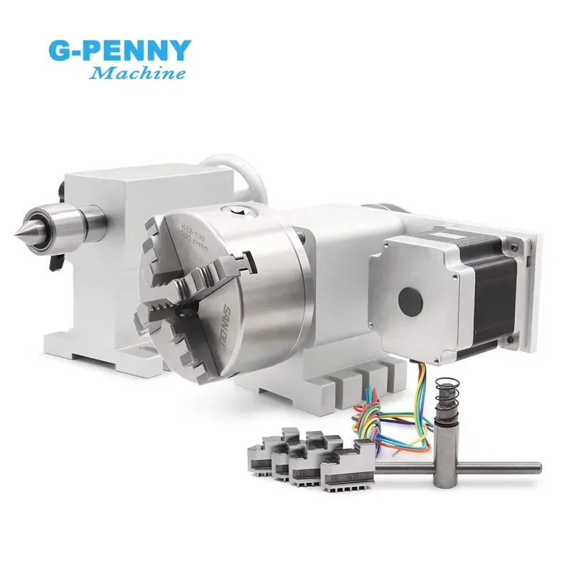 G-Penny 4th Axis 3/4Jaw 130mm NEMA34 4.5A Dividing Head Rotation Axis Aaxis WD100 tailstock kit
G-Penny 4th Axis 3/4Jaw 130mm NEMA34 4.5A Dividing Head Rotation Axis Aaxis WD100 tailstock kit
