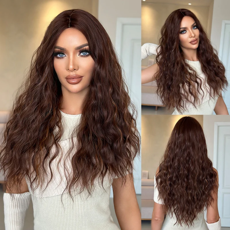 Women's wig, middle-parted, long curly with big waves, real hair, honey brown, natural full headpiece
Women's wig, middle-parted, long curly with big waves, real hair, honey brown, natural full headpiece