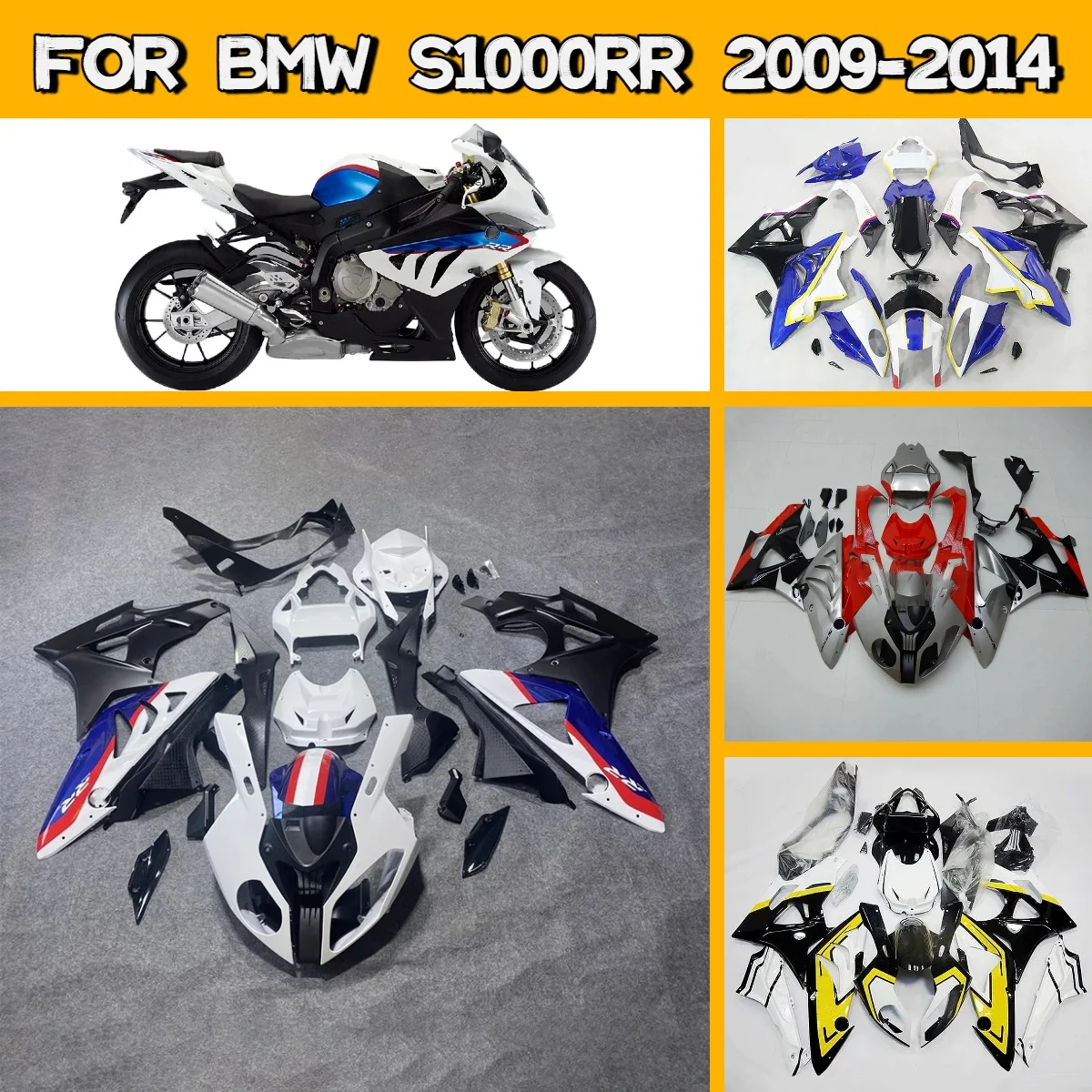 Motorcycle Fairing Kit 2009-2014 S 1000RR Full Accessories Fairings ABS Plastic Suit for 09-14 BMW S1000RR
Motorcycle Fairing Kit 2009-2014 S 1000RR Full Accessories Fairings ABS Plastic Suit for 09-14 BMW S1000RR