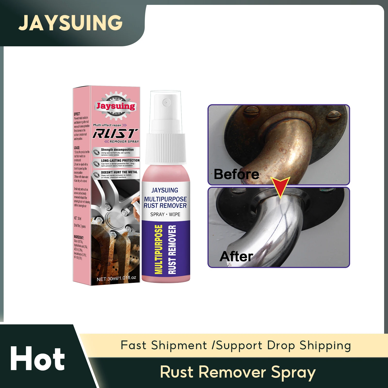 Multi Purpose Rust Remover Spray Metal Surface Paint Maintenance Car Wheel Rust Converter Iron Powder Cleaning Rusts Inhibitor
Multi Purpose Rust Remover Spray Metal Surface Paint Maintenance Car Wheel Rust Converter Iron Powder Cleaning Rusts Inhibitor