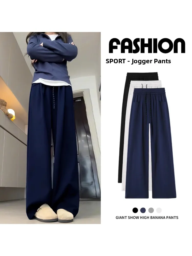 High Waist Drawstring Sports Pants Women's plus Size Autumn Winter Loose Wide Leg American Style Trousers Casual Polyester
High Waist Drawstring Sports Pants Women's plus Size Autumn Winter Loose Wide Leg American Style Trousers Casual Polyester