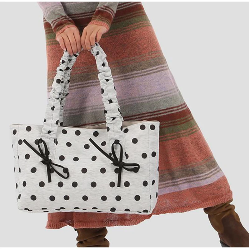 Striped & Polka Dot & Star Print Tote Bag With Bow Design Large Capacity Casual Shoulder Bag Lightweight Daily Commute Handbag
Striped & Polka Dot & Star Print Tote Bag With Bow Design Large Capacity Casual Shoulder Bag Lightweight Daily Commute Handbag