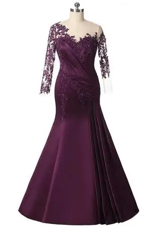 2021 Stunning Latest Purple Mermaid Lace Mother of the Bride Dresse Long Sleeve Wedding Guest Gowns Jewel Neck Beaded Sheer Back
2021 Stunning Latest Purple Mermaid Lace Mother of the Bride Dresse Long Sleeve Wedding Guest Gowns Jewel Neck Beaded Sheer Back