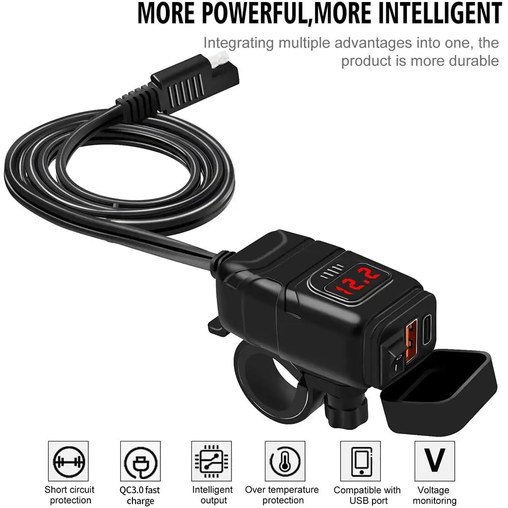 Motorcycle Phone Charger Dual USB Type C QC 3.0 USB Charger With Voltmeter ON/Off Switch Waterproof Motorcycle Accessories
Motorcycle Phone Charger Dual USB Type C QC 3.0 USB Charger With Voltmeter ON/Off Switch Waterproof Motorcycle Accessories