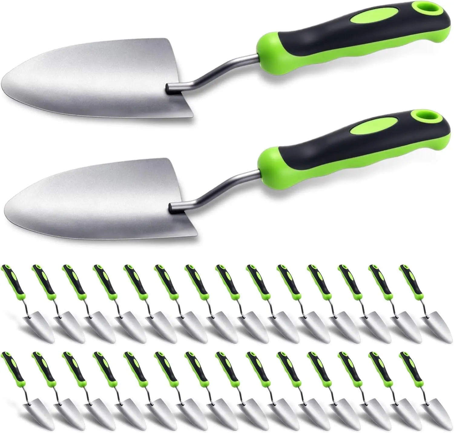 30 Pcs Heavy Duty Aluminum Alloy Garden Trowel Set with Soft Handle for Digging Planting in Lawn Yard
30 Pcs Heavy Duty Aluminum Alloy Garden Trowel Set with Soft Handle for Digging Planting in Lawn Yard