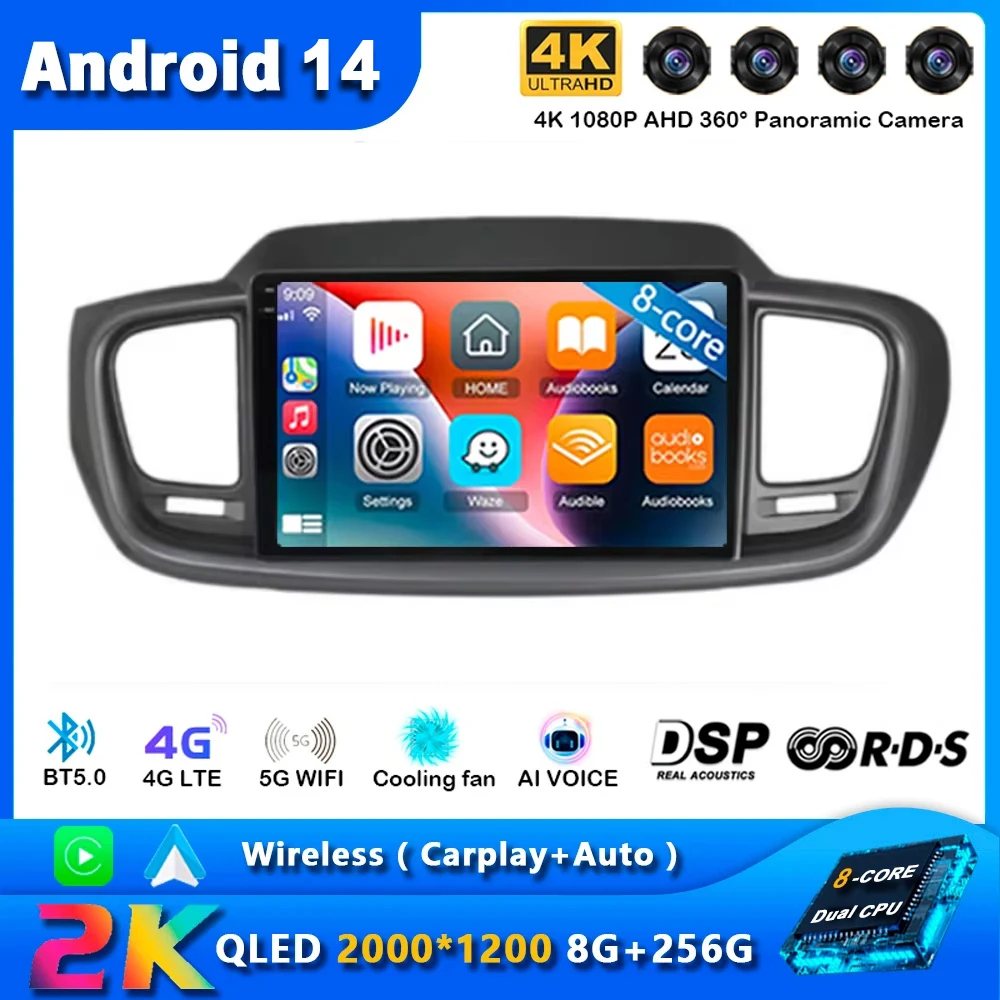 Android 14 Car Radio Carplay For Kia Sorento 3 2014 - 2017 Navigation Multimedia GPS Player Stereo WiFi+4G Video BT 360 Camera
Android 14 Car Radio Carplay For Kia Sorento 3 2014 - 2017 Navigation Multimedia GPS Player Stereo WiFi+4G Video BT 360 Camera