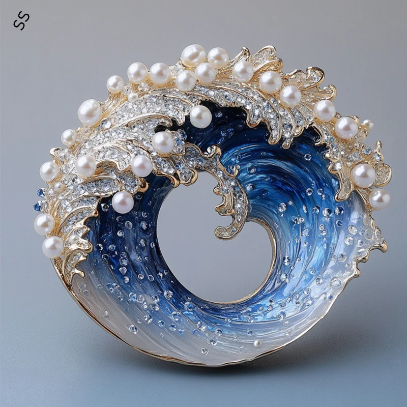 Enamel Wave Brooch Freshwater Pearl Heirloom Jewelry Gift Luxury Coastal Elegance for Women Wedding Anniversary Confidence
Enamel Wave Brooch Freshwater Pearl Heirloom Jewelry Gift Luxury Coastal Elegance for Women Wedding Anniversary Confidence