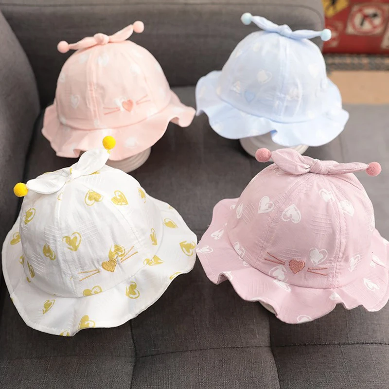 Heart-shaped Embroidered Buckle Hat Cartoon Cute And Soft Newborn Baby Fisherman Hat Outdoor Sun Protection Children's Sun Hat
Heart-shaped Embroidered Buckle Hat Cartoon Cute And Soft Newborn Baby Fisherman Hat Outdoor Sun Protection Children's Sun Hat