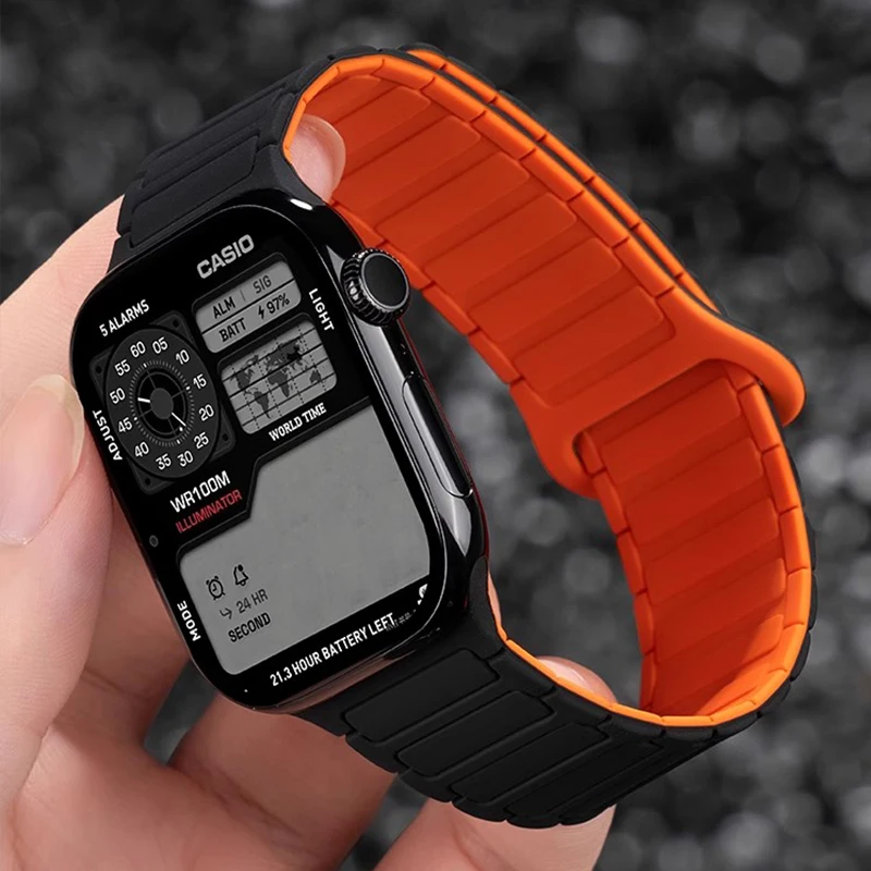 Silicone Magnetic Strap for Apple Watch Band Ultra 2 46mm 49mm 44mm 40mm 42mm 41mm 45mm Bracelet IWatch Series 10 8 9 7 6 SE 5 4
Silicone Magnetic Strap for Apple Watch Band Ultra 2 46mm 49mm 44mm 40mm 42mm 41mm 45mm Bracelet IWatch Series 10 8 9 7 6 SE 5 4