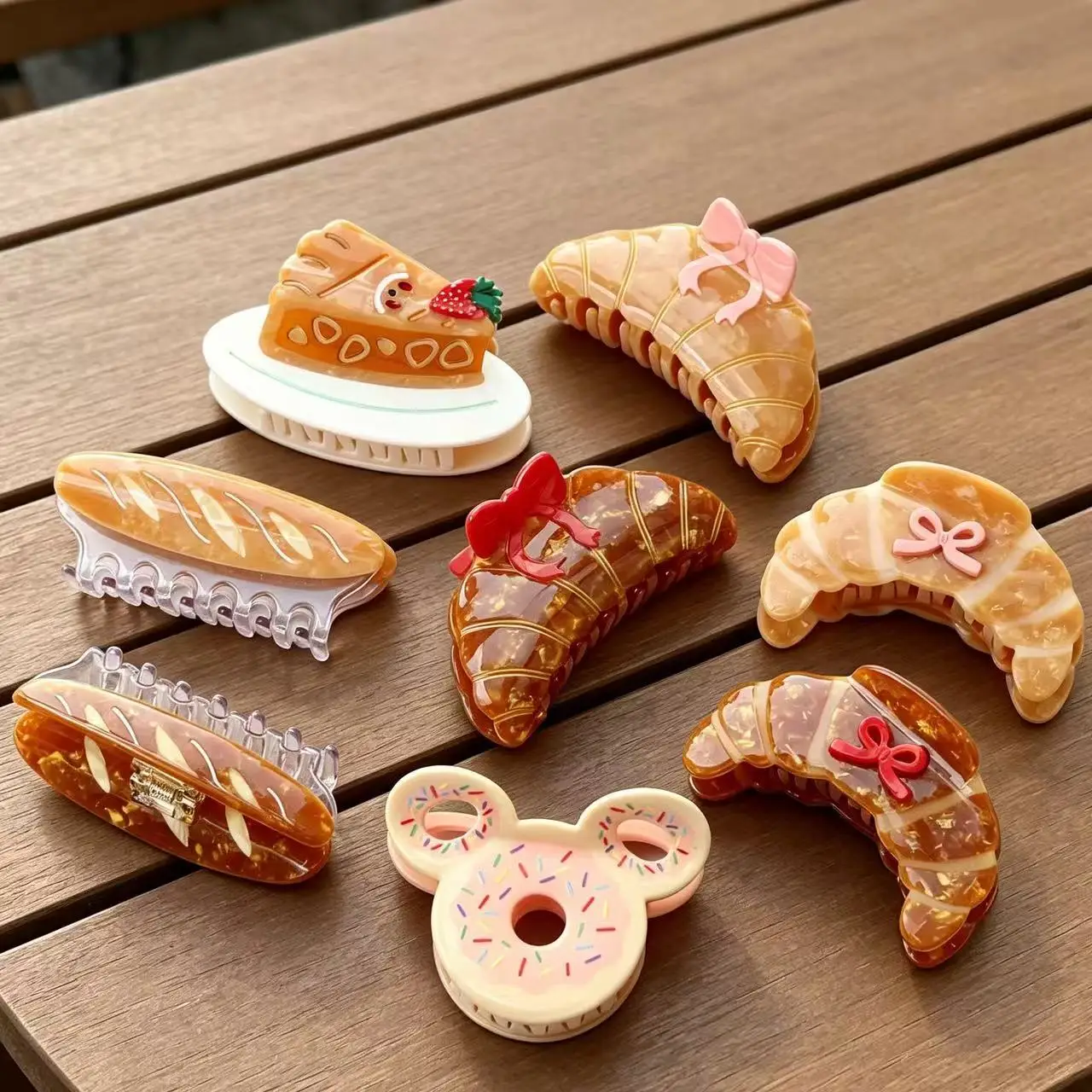 Kawaii Food Series Hair Claw Clip Cute Croissant Baguette Cake Donut Shark Clip Bow Decor Acrylic Hair Grab Hair Accessories
Kawaii Food Series Hair Claw Clip Cute Croissant Baguette Cake Donut Shark Clip Bow Decor Acrylic Hair Grab Hair Accessories