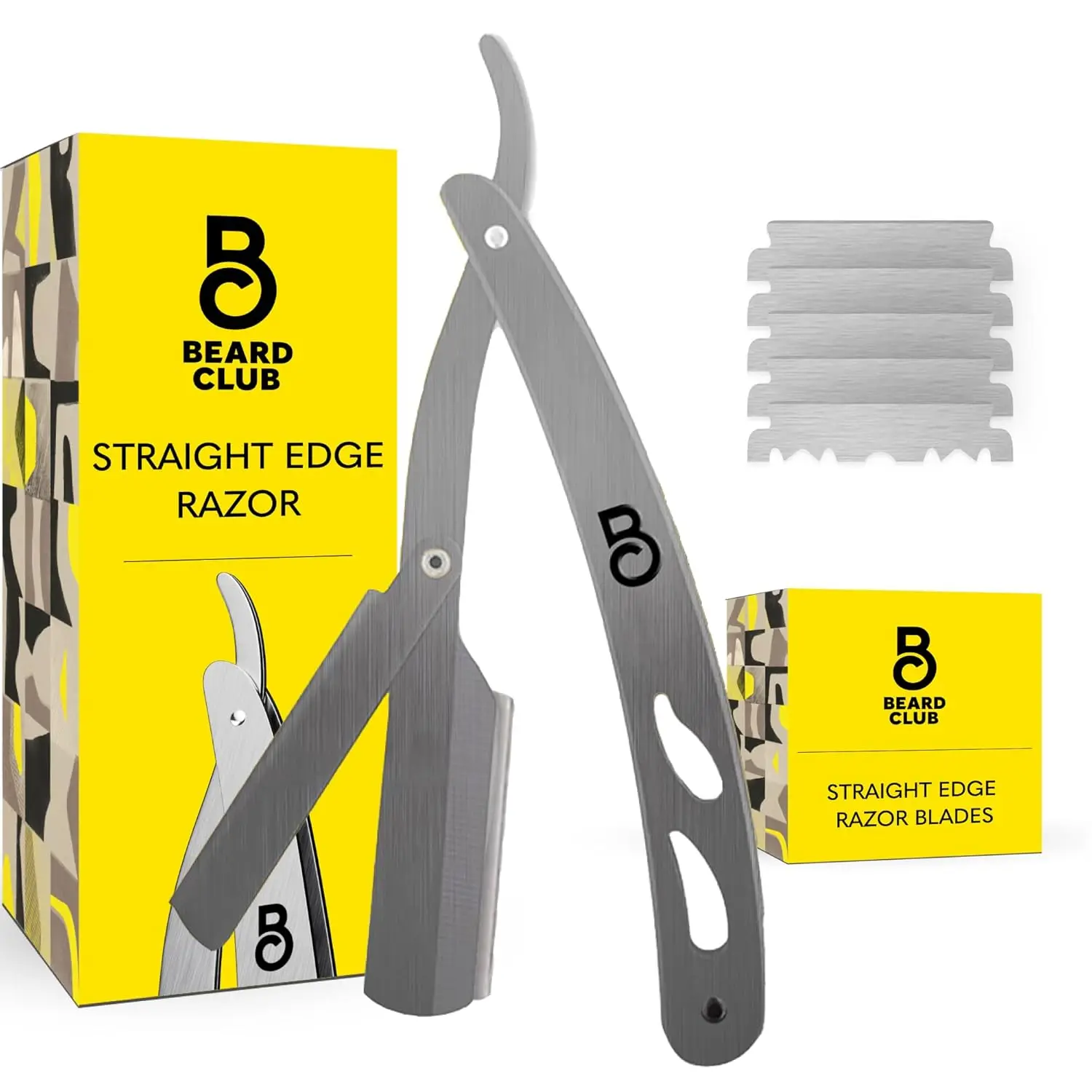 Professional Straight Razor Kit with 5 Stainless Steel Blades for Men's Grooming
Professional Straight Razor Kit with 5 Stainless Steel Blades for Men's Grooming