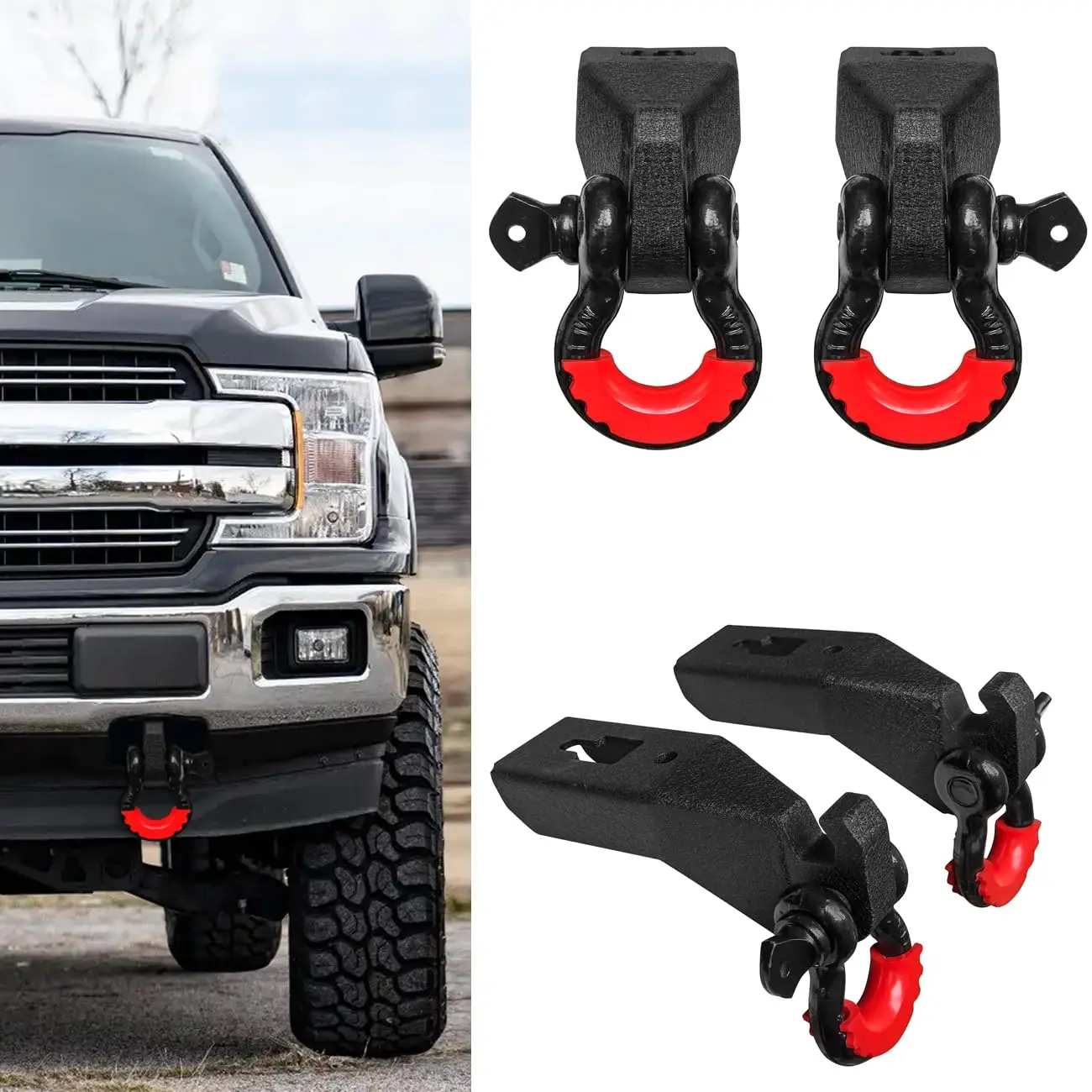 Front Tow Hook Mount Bracket And D-Ring For Ford F150 2003-2023
Front Tow Hook Mount Bracket And D-Ring For Ford F150 2003-2023