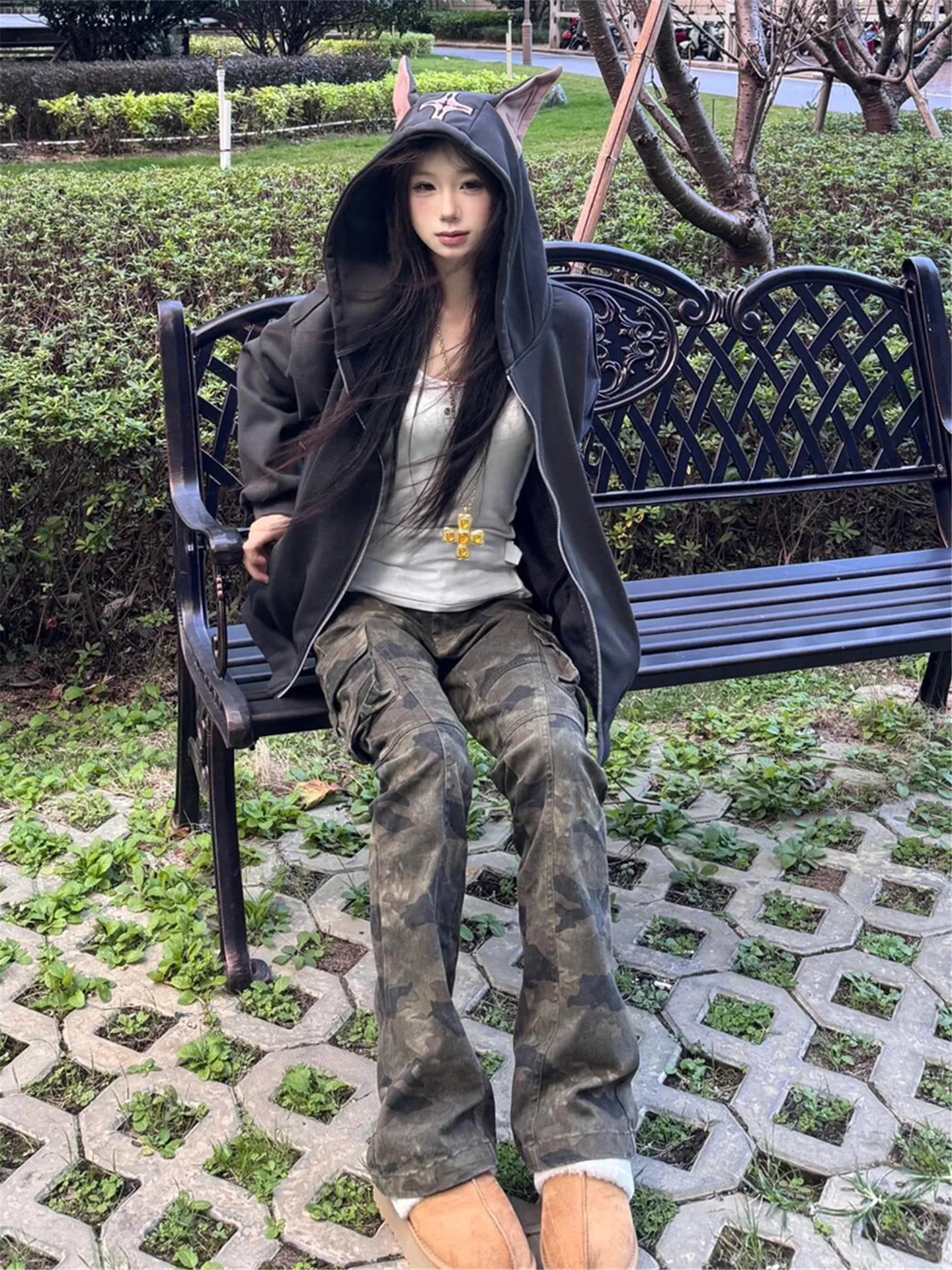 American Street Style Vintage Camouflage Low Waist Flared Jeans Women's Extended Length Tall plus Size Slimming Workwear Pants
American Street Style Vintage Camouflage Low Waist Flared Jeans Women's Extended Length Tall plus Size Slimming Workwear Pants