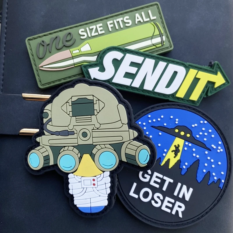 Four-eye Night Vision PVC Tactical Patch Military UFO Get in Loser Personality Morale Badge Send It Hook and Loop Bullet Sticker
Four-eye Night Vision PVC Tactical Patch Military UFO Get in Loser Personality Morale Badge Send It Hook and Loop Bullet Sticker