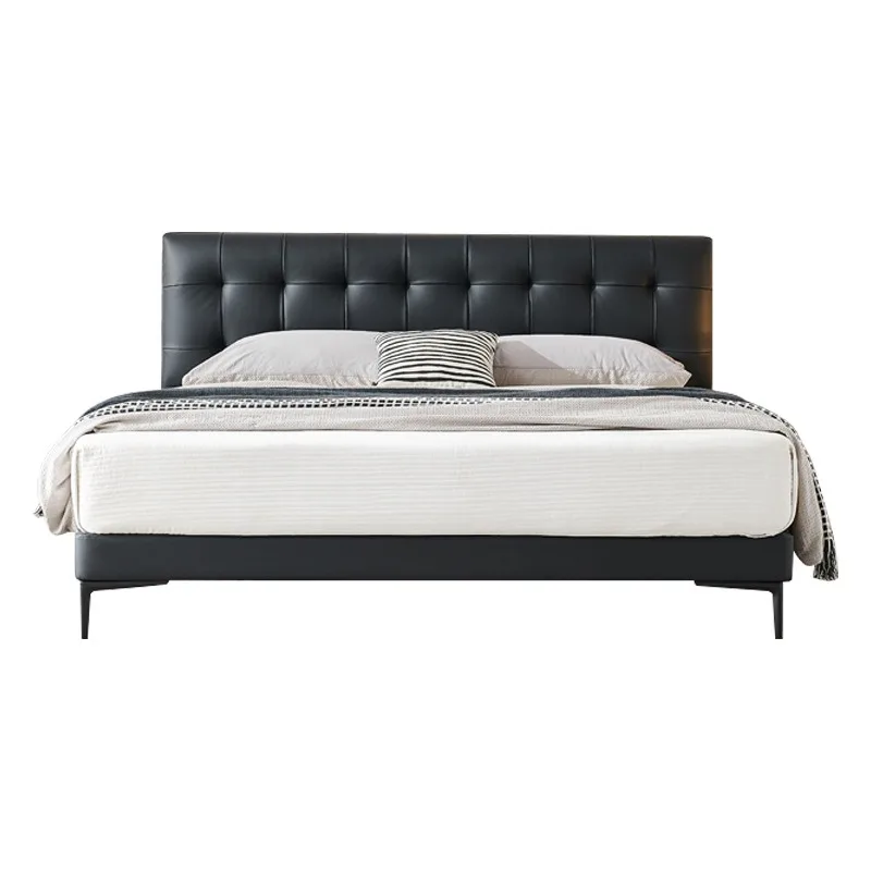 Italian minimalist leather bed modern minimalist black waffle solid wood bed soft bag bedroom small apartment double bed
Italian minimalist leather bed modern minimalist black waffle solid wood bed soft bag bedroom small apartment double bed