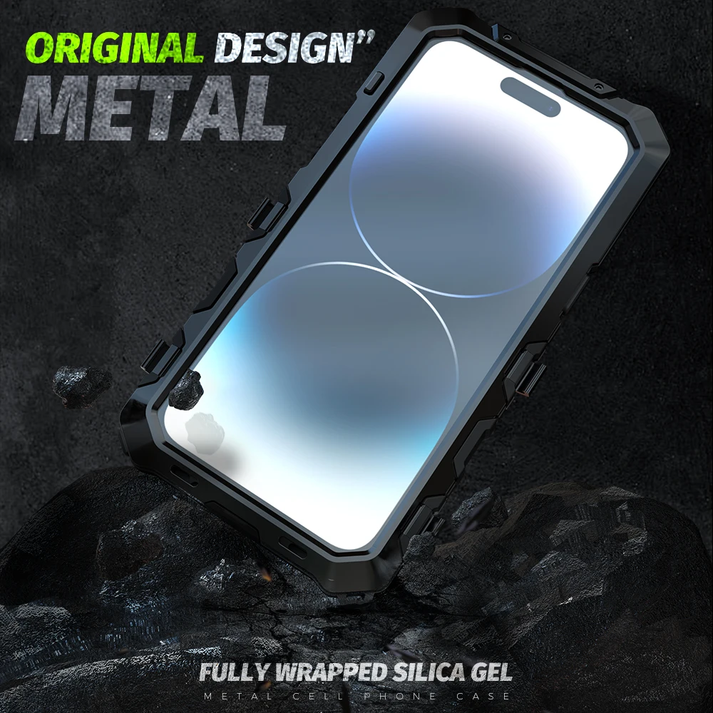 R-just Heavy Duty Protection Toughened Glass Phone Cover Case For Apple Iphone 16 15 14 Pro Max Plus Metal Aluminum Phone Cases
R-just Heavy Duty Protection Toughened Glass Phone Cover Case For Apple Iphone 16 15 14 Pro Max Plus Metal Aluminum Phone Cases