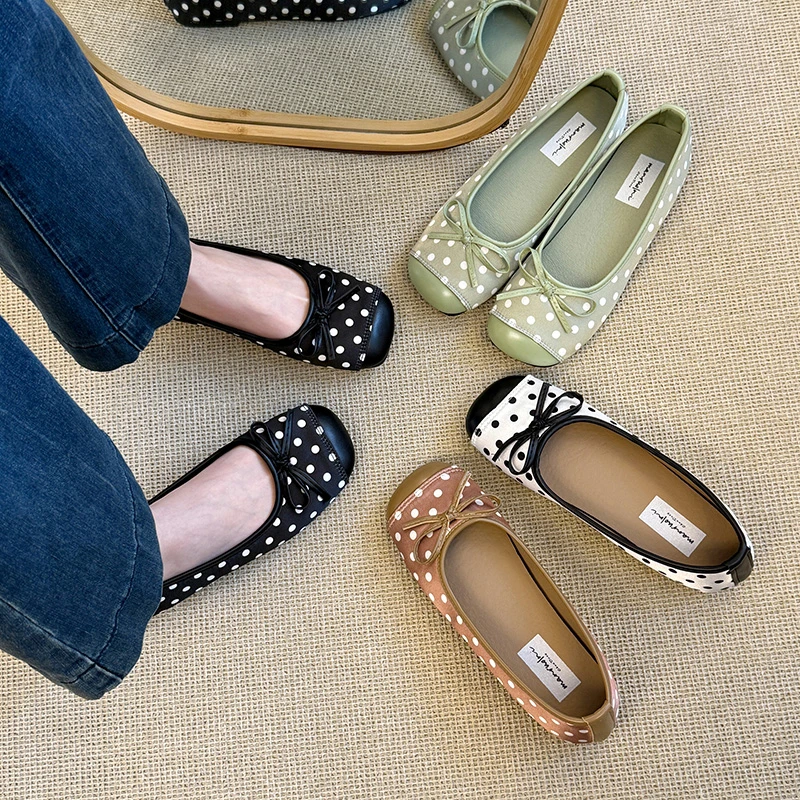 Slip On Shoes Ladies Eelgant Soft Sole Dress Mary Jane Shoes Spring Butterfly-knot Women Dot Ballet Flats Comfort Square Toe
Slip On Shoes Ladies Eelgant Soft Sole Dress Mary Jane Shoes Spring Butterfly-knot Women Dot Ballet Flats Comfort Square Toe