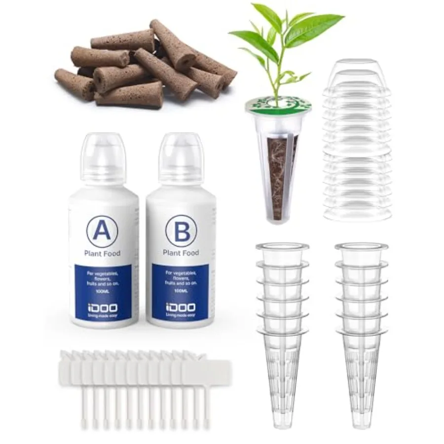 Seed Pods kit for Hydroponics System, with 12 Growth Sponges, 12 Grow Baskets, 12 Pod Labels, 12 Grow Domes, 2 Plant Food, Comp
Seed Pods kit for Hydroponics System, with 12 Growth Sponges, 12 Grow Baskets, 12 Pod Labels, 12 Grow Domes, 2 Plant Food, Comp