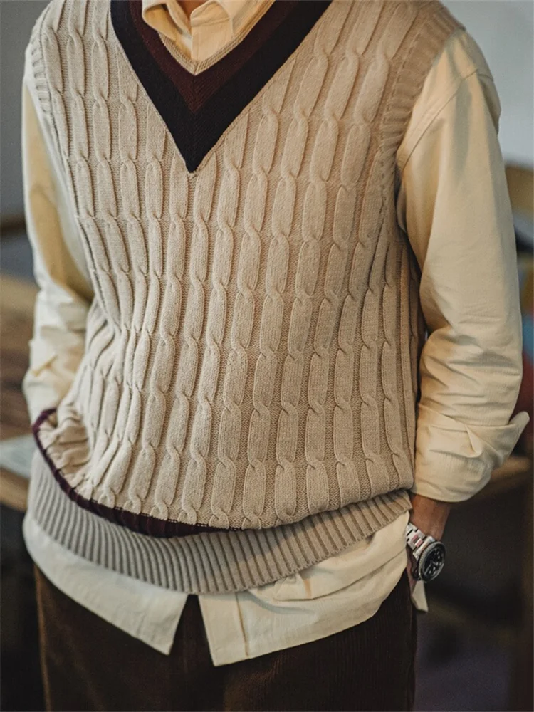 Maden American Retro Ivy Knitted V-Neck Sweater Vest Men's Sleeveless Vest Autumn Wear Straight Cut Casual Pure Color
Maden American Retro Ivy Knitted V-Neck Sweater Vest Men's Sleeveless Vest Autumn Wear Straight Cut Casual Pure Color