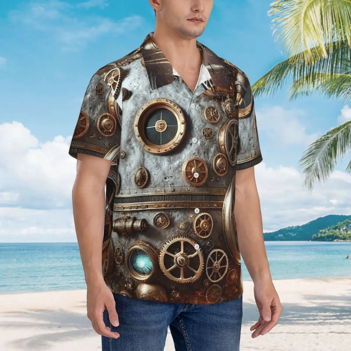 Steampunk Moon In Space Hawaiian Shirts Fashion Men Short Sleeve Shirt for Summer Beach Men's Lapel Tops
Steampunk Moon In Space Hawaiian Shirts Fashion Men Short Sleeve Shirt for Summer Beach Men's Lapel Tops