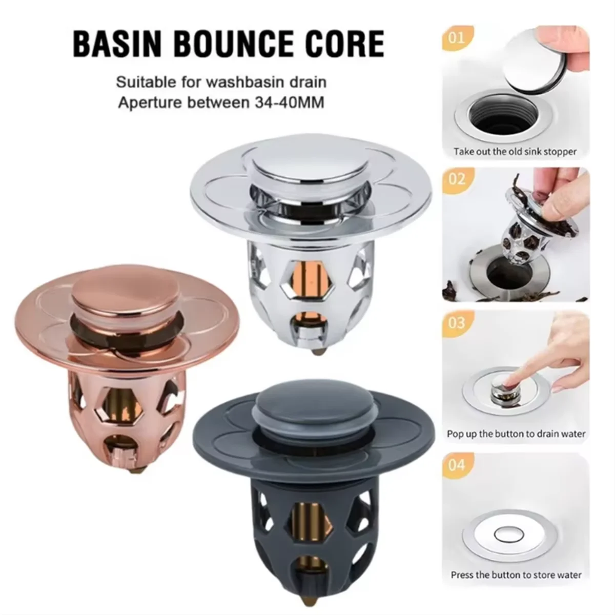 2Pcs Universal Explosion-proof Wash Drain Filter Pop Up Basin Bounce Core Sink Drain Plug Bathroom Lavatory Kitchen Bathtub Tool
2Pcs Universal Explosion-proof Wash Drain Filter Pop Up Basin Bounce Core Sink Drain Plug Bathroom Lavatory Kitchen Bathtub Tool