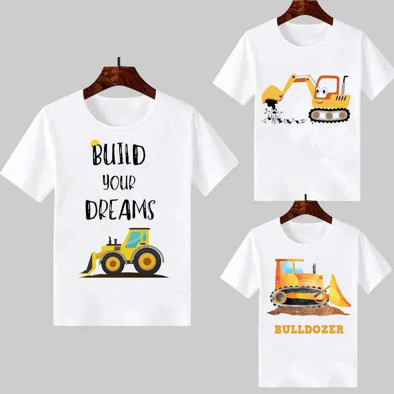 Boys T Shirts Build Your Deam Cartoon Excavator/Bulldozer/Digger/Truck Print Graphic T Shirts Children Summer Top Kids Gift
Boys T Shirts Build Your Deam Cartoon Excavator/Bulldozer/Digger/Truck Print Graphic T Shirts Children Summer Top Kids Gift