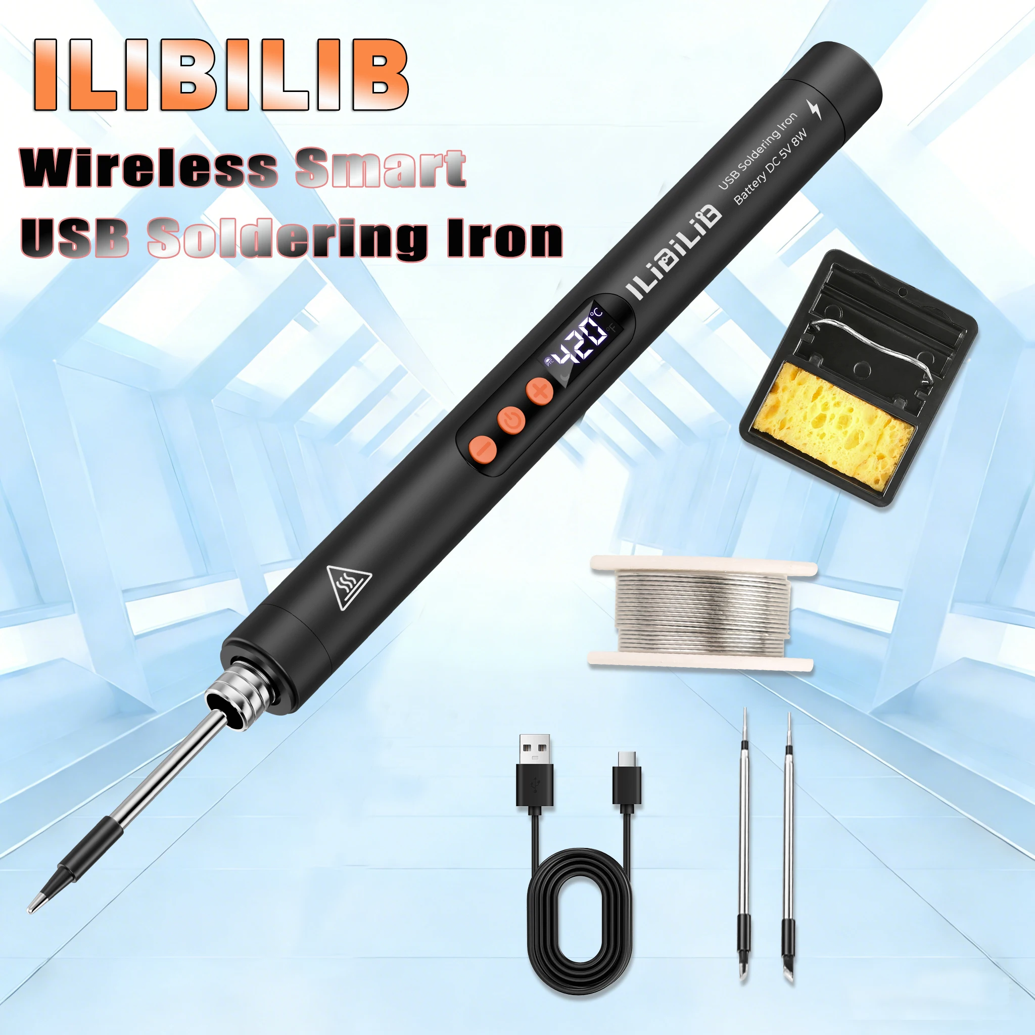USB Soldering Kit LCD Digital Display Adjustable Temp HX7 ILIBILIB 260 to 420C Built in Battery Wireless Fast Heat Constant Temp
USB Soldering Kit LCD Digital Display Adjustable Temp HX7 ILIBILIB 260 to 420C Built in Battery Wireless Fast Heat Constant Temp