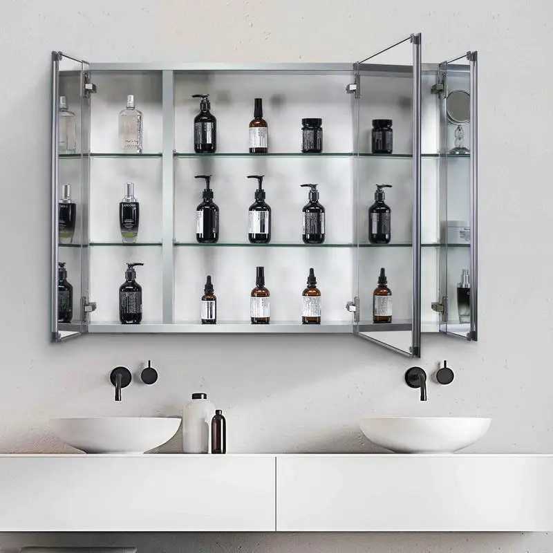 36x26 Aluminum Medicine Cabinet with Adjustable Glass Shelves, Waterproof & Rust-Resistant, for Recessed or Surface Mount
36x26 Aluminum Medicine Cabinet with Adjustable Glass Shelves, Waterproof & Rust-Resistant, for Recessed or Surface Mount