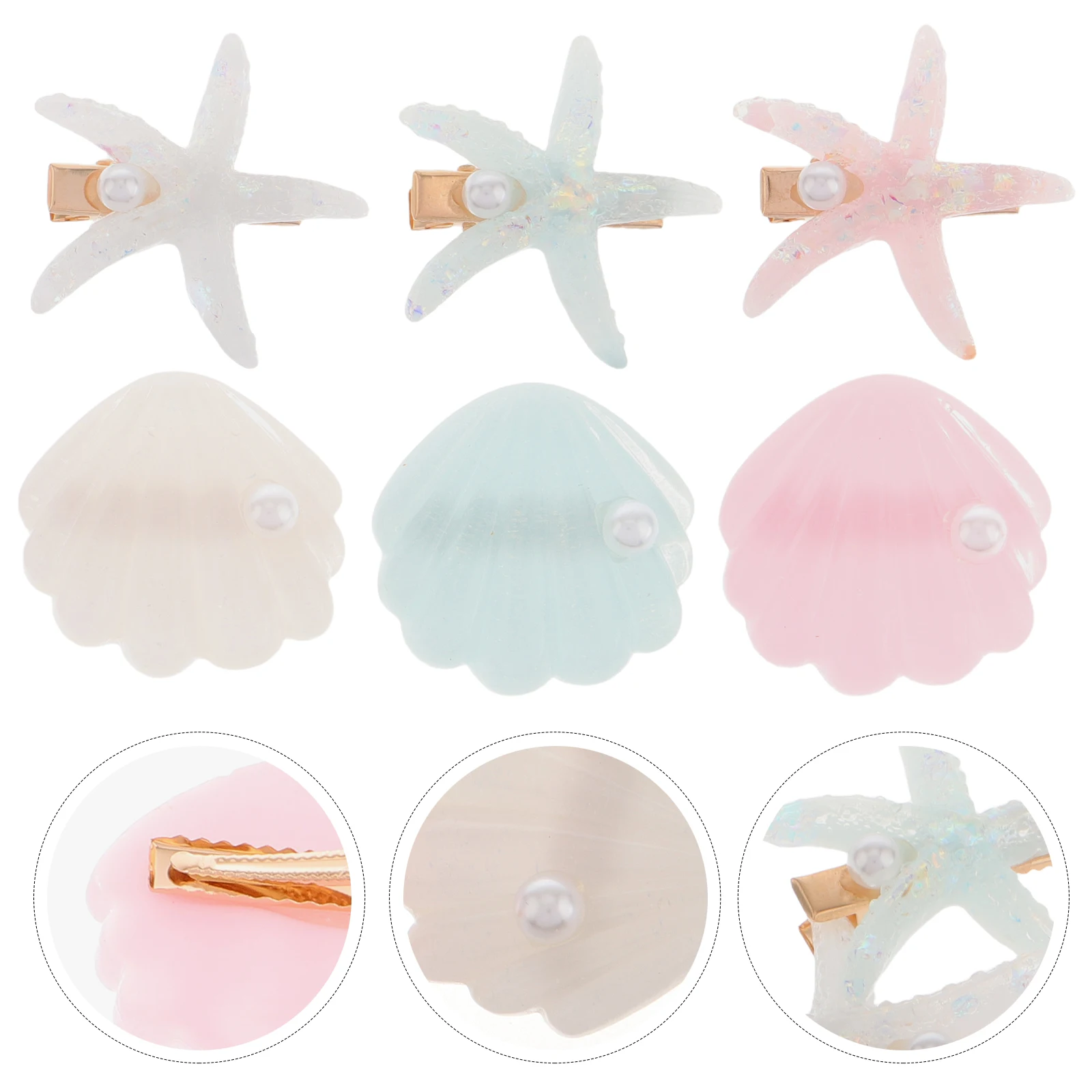 6pcs Shell Star Clips Set For Girls Charming Seashell Decor Mermaid Ocean Theme Accessories Decorative Hair Pins Party Wedding
6pcs Shell Star Clips Set For Girls Charming Seashell Decor Mermaid Ocean Theme Accessories Decorative Hair Pins Party Wedding