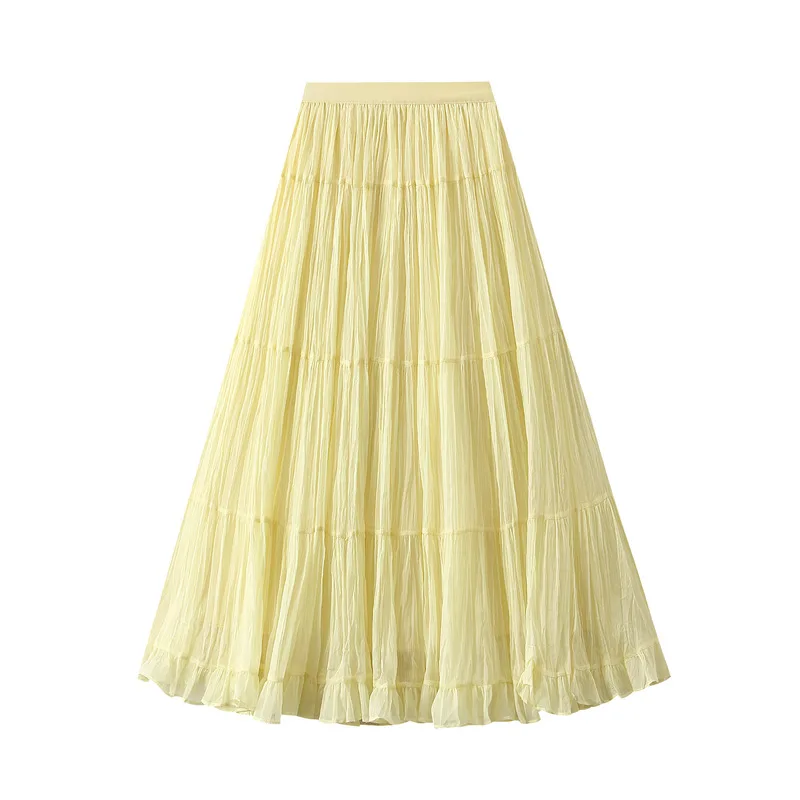 Casual Loose SKinny Elastic High Waist A-line Maxi Skirts Summer Women's Skirts New Mesh Lace pleated skirt Woman Clothing
Casual Loose SKinny Elastic High Waist A-line Maxi Skirts Summer Women's Skirts New Mesh Lace pleated skirt Woman Clothing