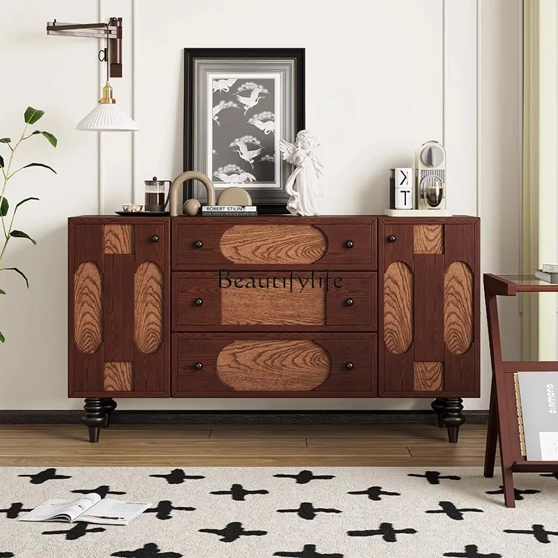 American retro dining side cabinet solid wood bucket cabinet living room wall storage storage cabinet
American retro dining side cabinet solid wood bucket cabinet living room wall storage storage cabinet