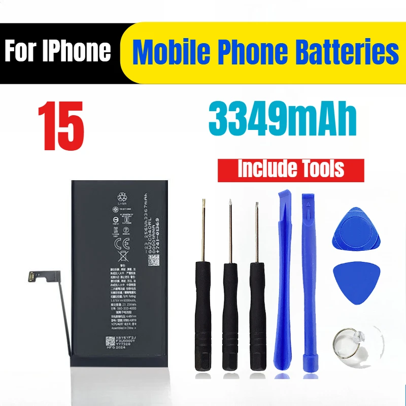 3349mAh for IPhone 15 Built-in Mobile Phone Batteries
3349mAh for IPhone 15 Built-in Mobile Phone Batteries