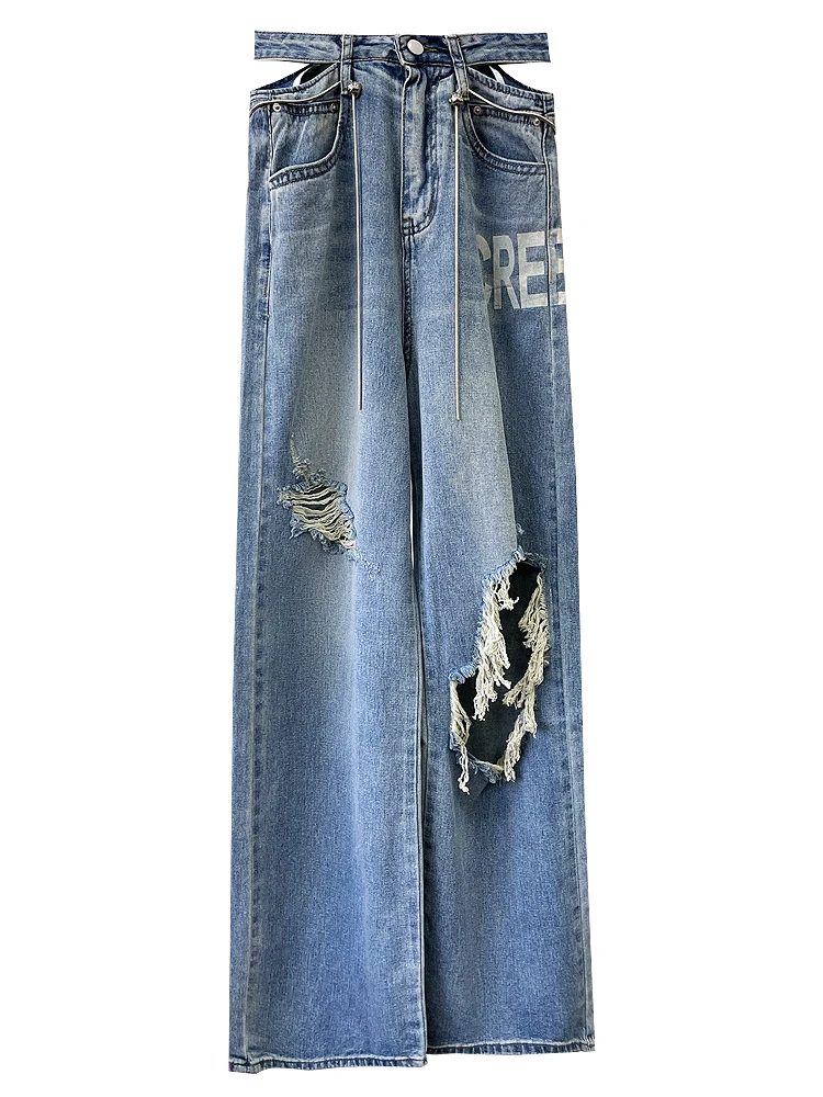 Sexy Hollow Out Hole Jeans Women's Autumn 2023 New Spicy Girl American High Waist Slim Sweeping Wide Leg Pants
Sexy Hollow Out Hole Jeans Women's Autumn 2023 New Spicy Girl American High Waist Slim Sweeping Wide Leg Pants