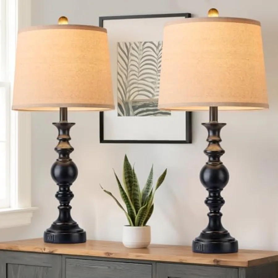 Farmhouse Lamp for Bedroom Set of 2, Table Lamp for Nightstand with Dual USB Charging Ports, 28" Table Lamps for Living Room, B
Farmhouse Lamp for Bedroom Set of 2, Table Lamp for Nightstand with Dual USB Charging Ports, 28" Table Lamps for Living Room, B