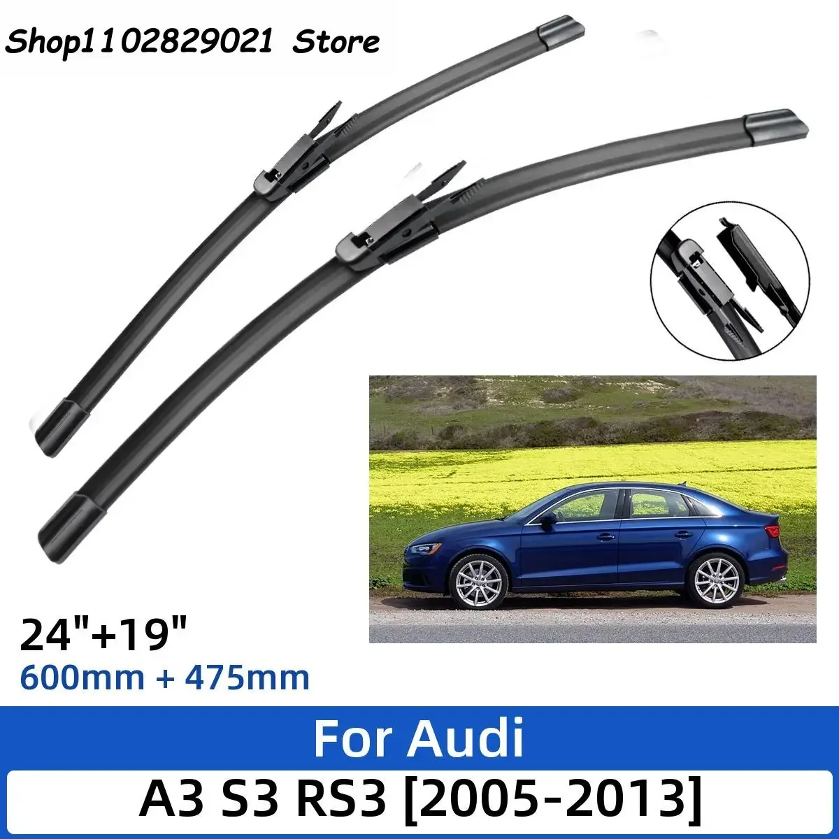 2PCS For Audi A3 S3 RS3 2005-2013 24"+19" Front Wiper Blades Windshield Windscreen Window Cutter Accessories 2010 2011 2012 2013
2PCS For Audi A3 S3 RS3 2005-2013 24"+19" Front Wiper Blades Windshield Windscreen Window Cutter Accessories 2010 2011 2012 2013