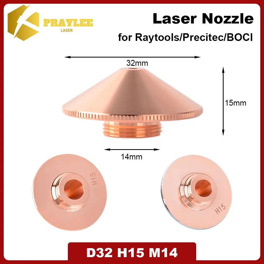 Laser Cutting Nozzle Type A D32 M14 H15 Single/Double Chrome Layer Caliber 0.8-6.0 for Raytools Precitec BOCI Laser Cutting Head
Laser Cutting Nozzle Type A D32 M14 H15 Single/Double Chrome Layer Caliber 0.8-6.0 for Raytools Precitec BOCI Laser Cutting Head