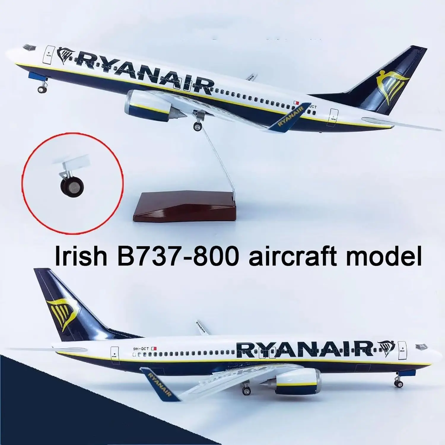 47CM Scale B737 Ryanair Airplane Model plane Toy Flying 737-8 Diecast Resin Aircraft Toys with Light & Wheel decoration
47CM Scale B737 Ryanair Airplane Model plane Toy Flying 737-8 Diecast Resin Aircraft Toys with Light & Wheel decoration