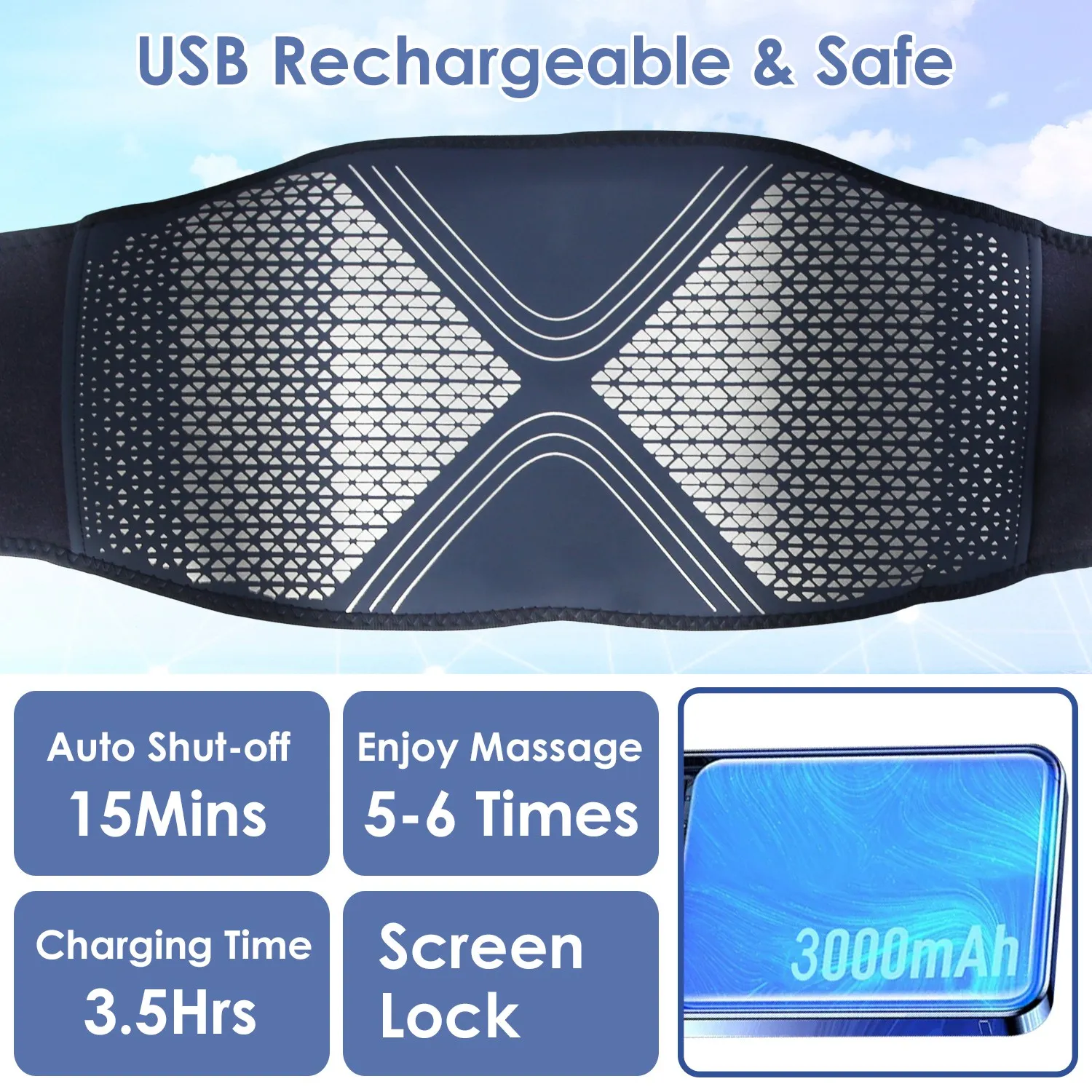 Беспроводной массажер для поясницы с подогревом и воздушно-компрессионной вибрацией для снятия боли в спине, животе, талии и плечах
Беспроводной массажер для поясницы с подогревом и воздушно-компрессионной вибрацией для снятия боли в спине, животе, талии и плечах