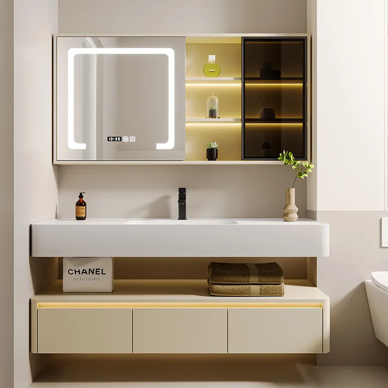 Light Strip Arc Bathroom Cabinets Double-decker Hotel Style Intelligent Mirror Bathroom Cabinets Storage Furniture Armoire JT40B
Light Strip Arc Bathroom Cabinets Double-decker Hotel Style Intelligent Mirror Bathroom Cabinets Storage Furniture Armoire JT40B