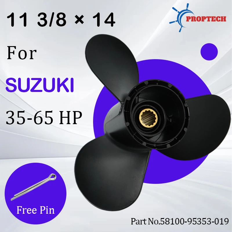 11 3/8X14 Outboard Propeller For Suzuki 35hp 40hp 50hp 55hp 60hp 65hp Motor Aluminum Screw 3 Blade 13 Spline Marine Engine Part
11 3/8X14 Outboard Propeller For Suzuki 35hp 40hp 50hp 55hp 60hp 65hp Motor Aluminum Screw 3 Blade 13 Spline Marine Engine Part